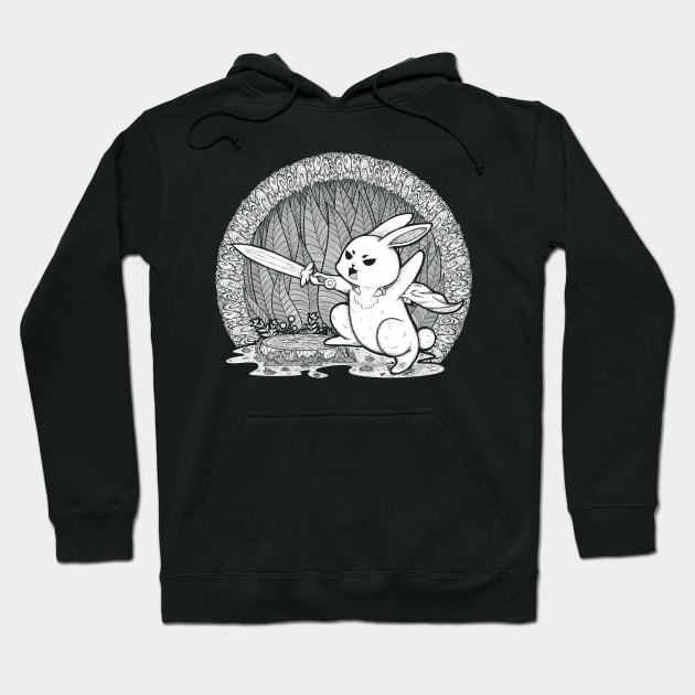 Cute Warrior Bunny Hoodie by zarya_kiqo